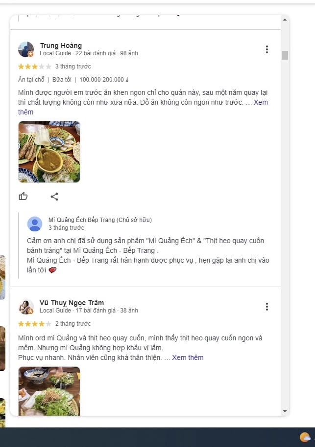 Mì quảng ếch Bếp Trang