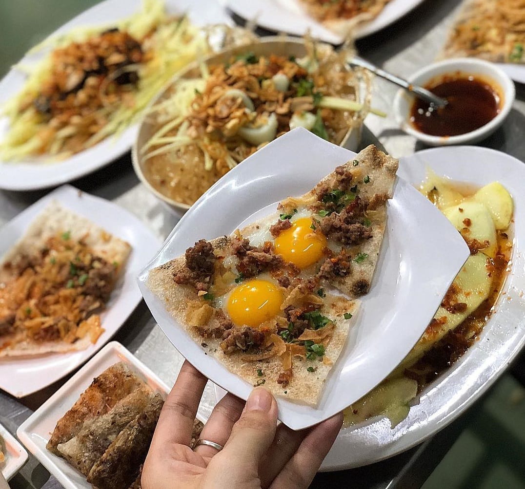 bánh tráng kẹp dì Hoa